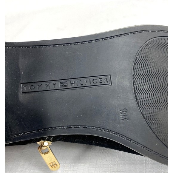 Tommy Hilfiger Women’s Bootie Black Size 10M Suede Boots Chelsea Gold Hardware - Picture 7 of 16